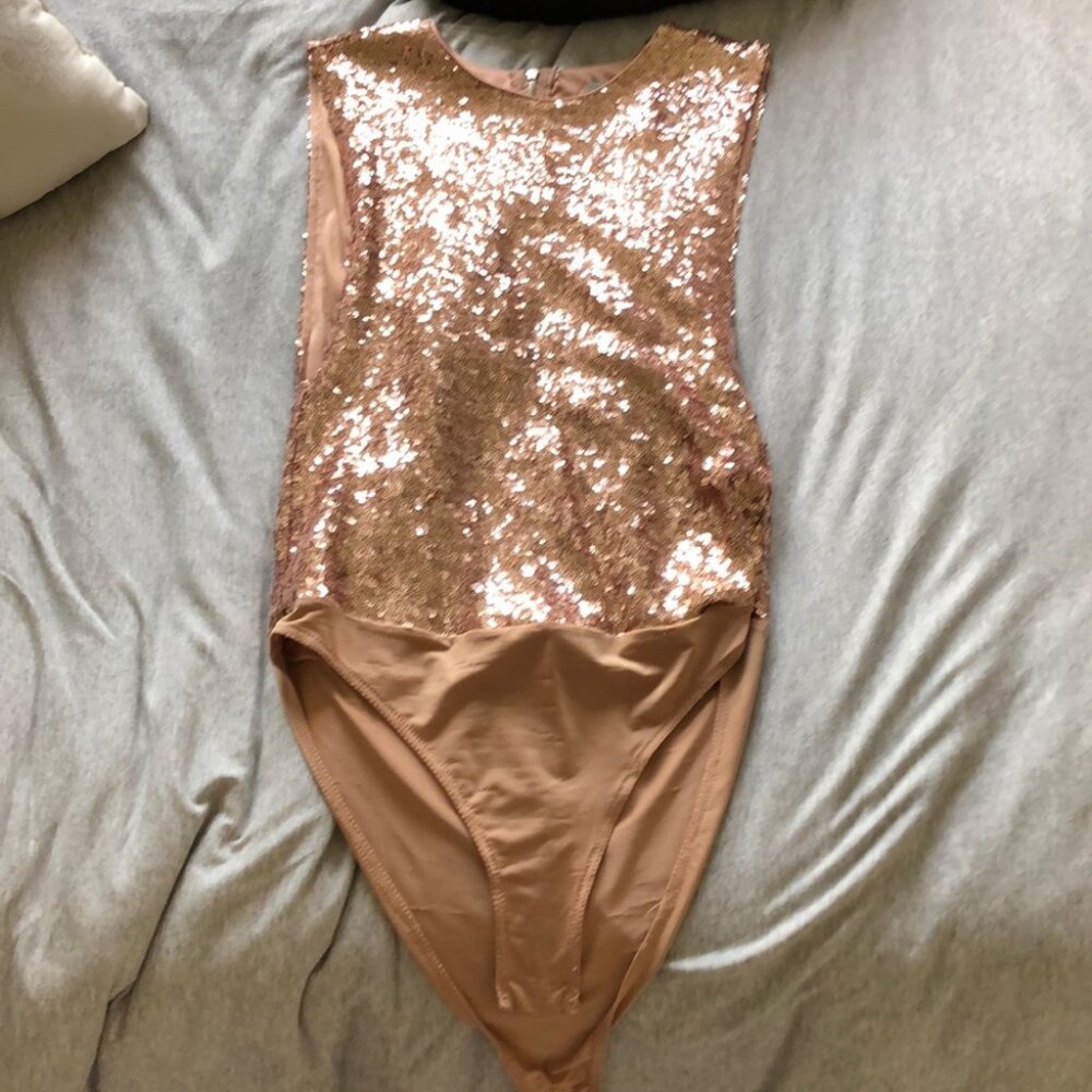 Champagne Sequin bodysuit